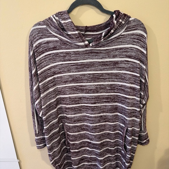 Market & Spruce Tops - Market & Spruce Purple and White Striped Hoodie
